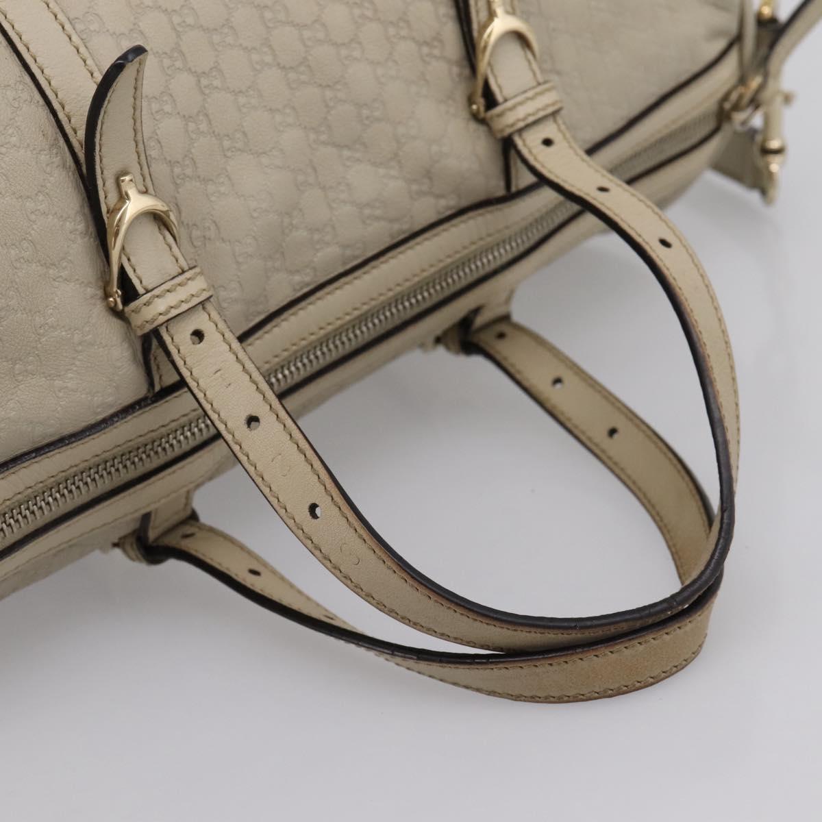 GUCCI Micro GG Canvas Guccissima Bag Leather 2way Beige 322231 Auth ka5784