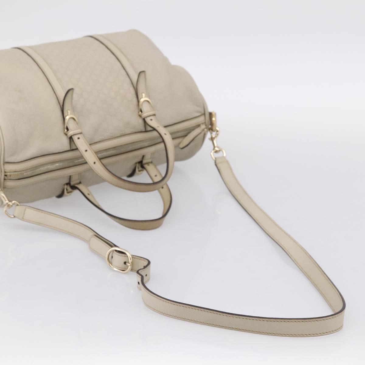 GUCCI Micro GG Canvas Guccissima Bag Leather 2way Beige 322231 Auth ka5784