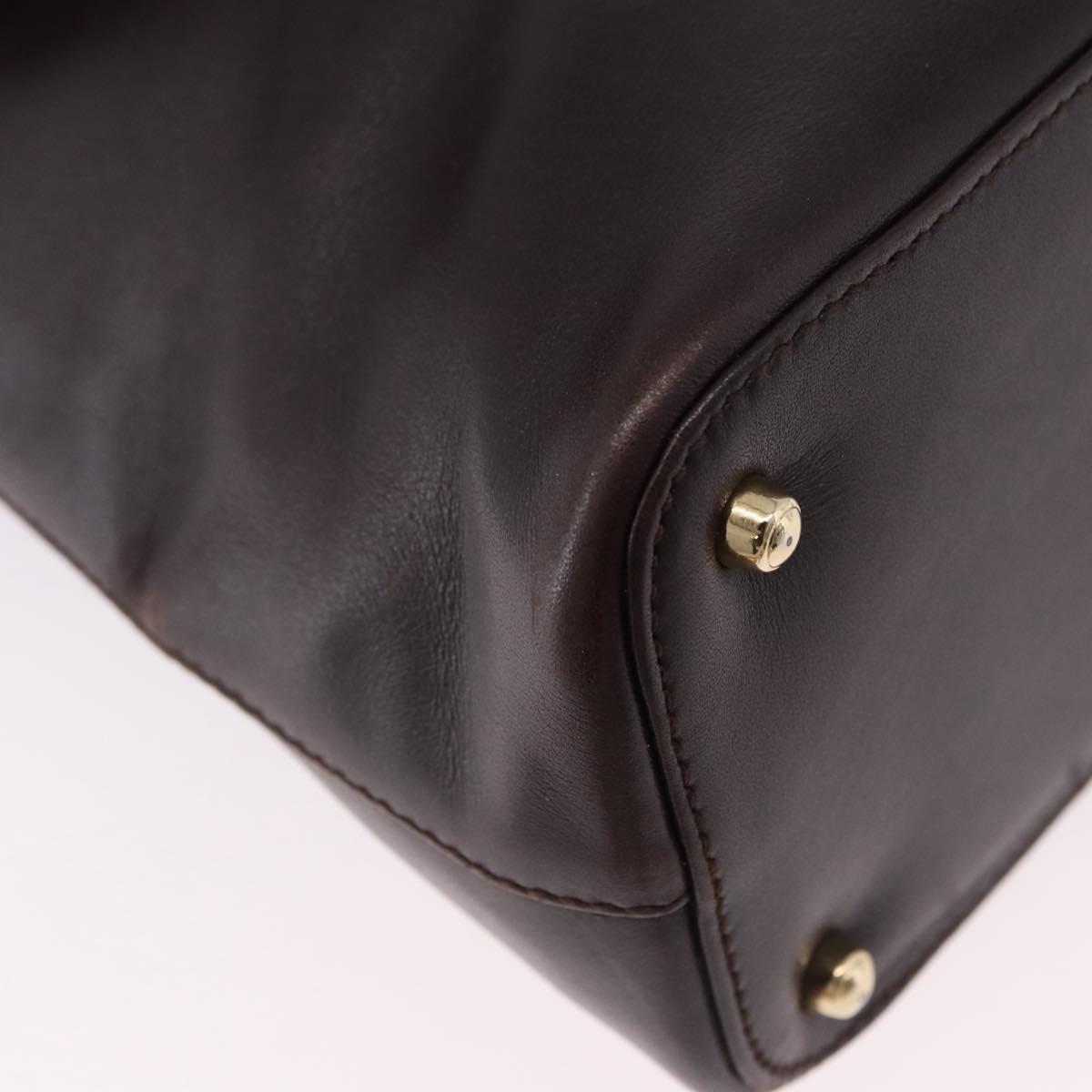 GUCCI Shoulder Bag Leather Black Gold 001 3444 1804 Auth ka5785