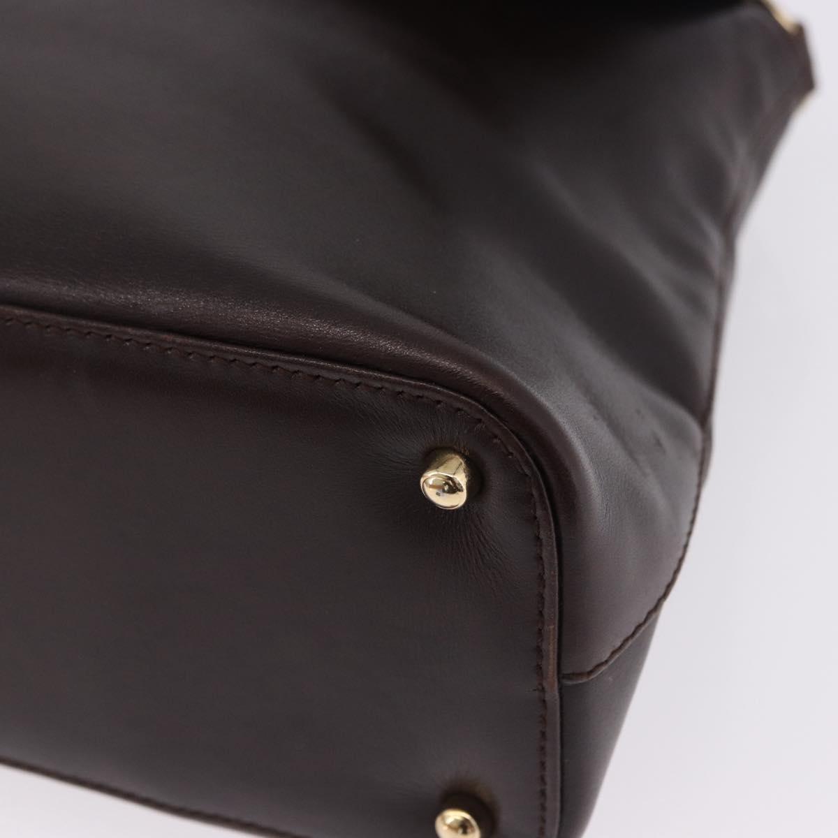 GUCCI Shoulder Bag Leather Black Gold 001 3444 1804 Auth ka5785