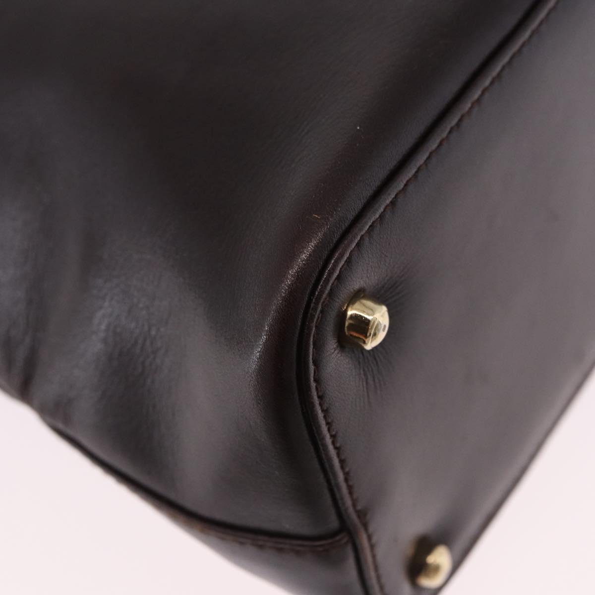 GUCCI Shoulder Bag Leather Black Gold 001 3444 1804 Auth ka5785