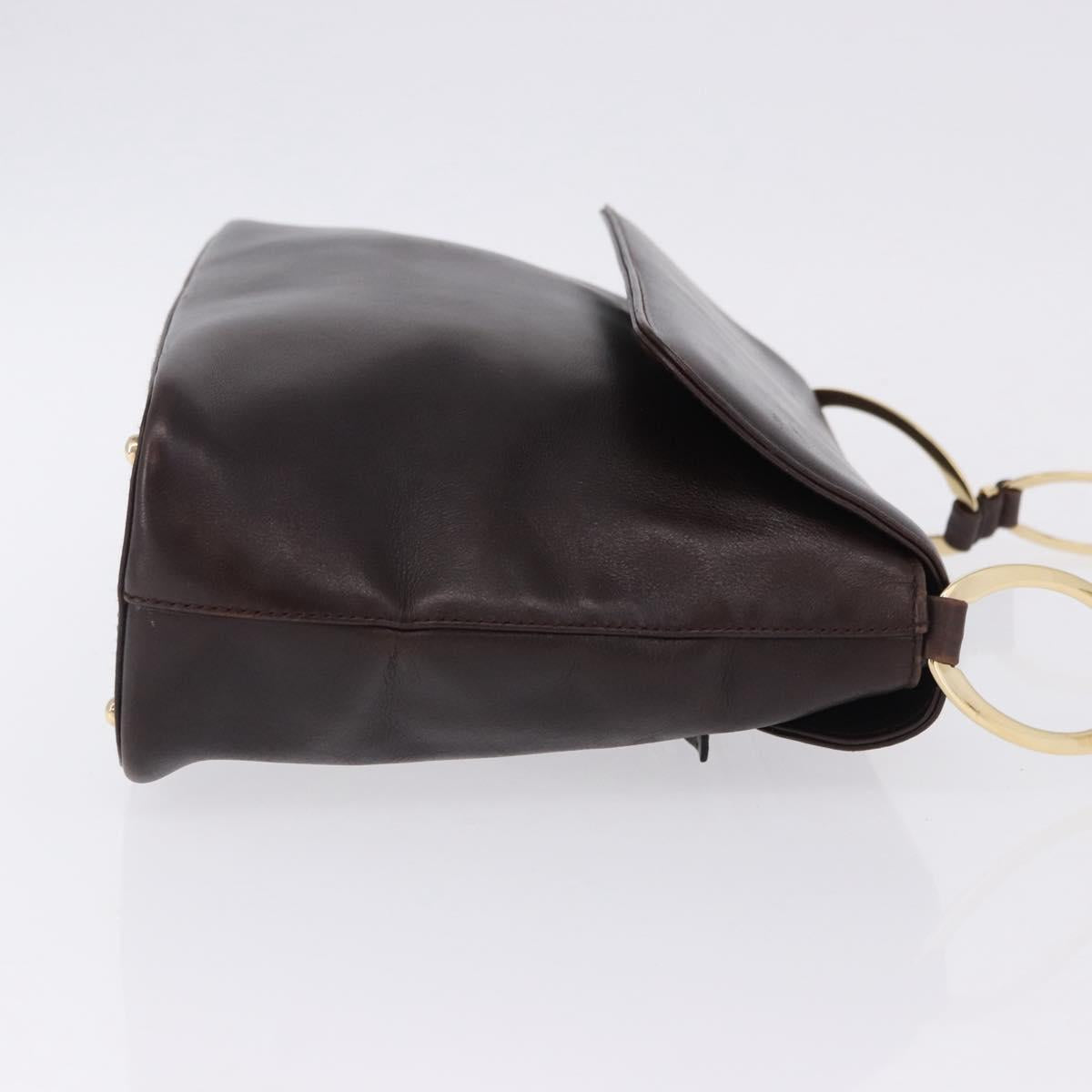 GUCCI Shoulder Bag Leather Black Gold 001 3444 1804 Auth ka5785