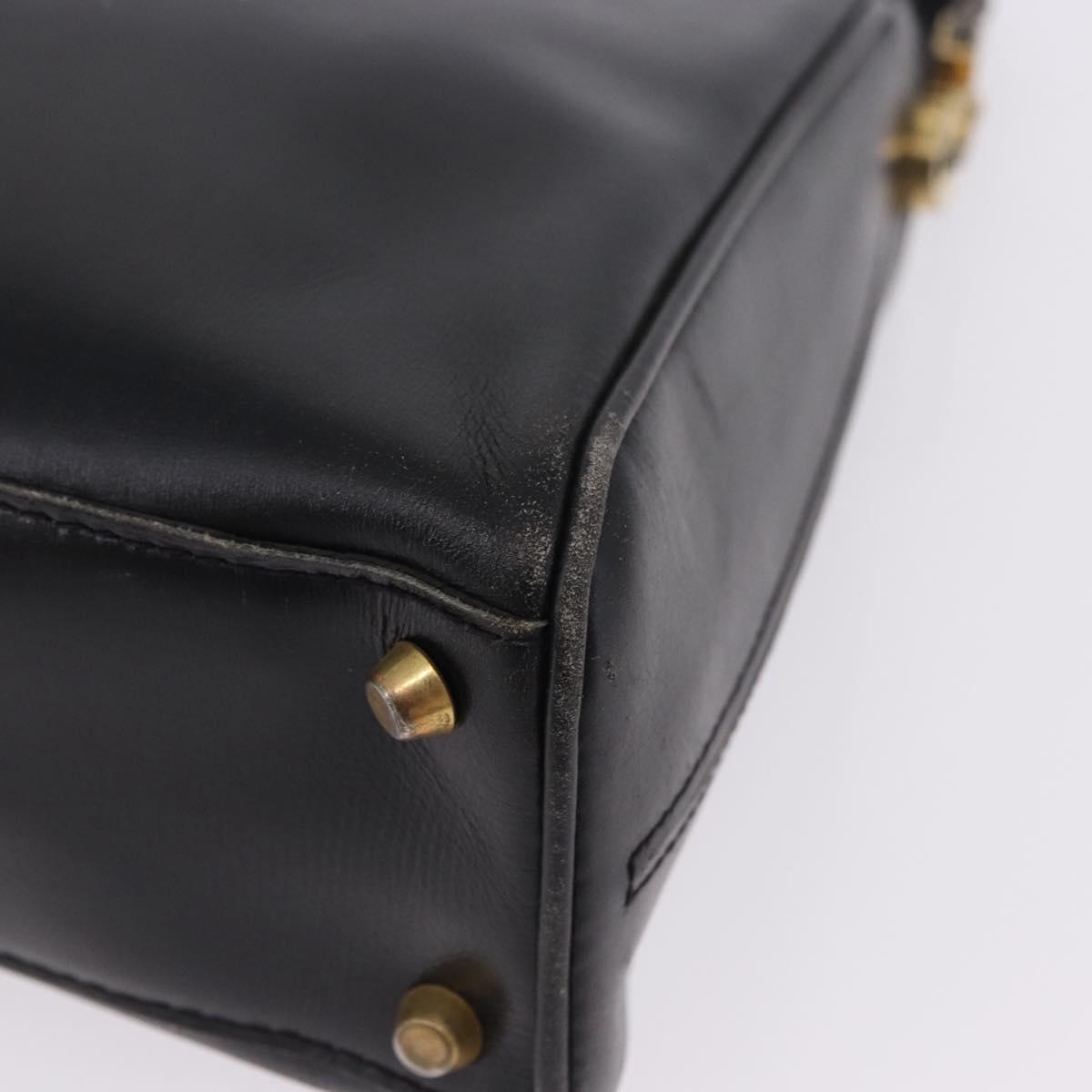 BALENCIAGA Shoulder Bag Leather Black Gold Auth ka5786