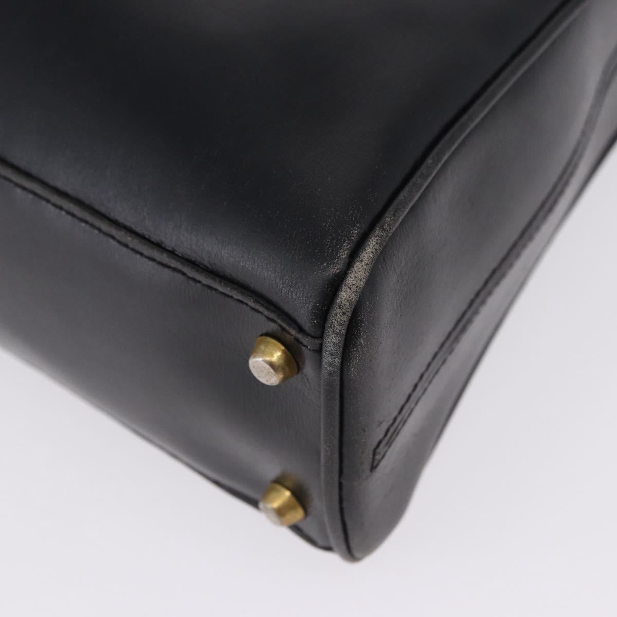 BALENCIAGA Shoulder Bag Leather Black Gold Auth ka5786