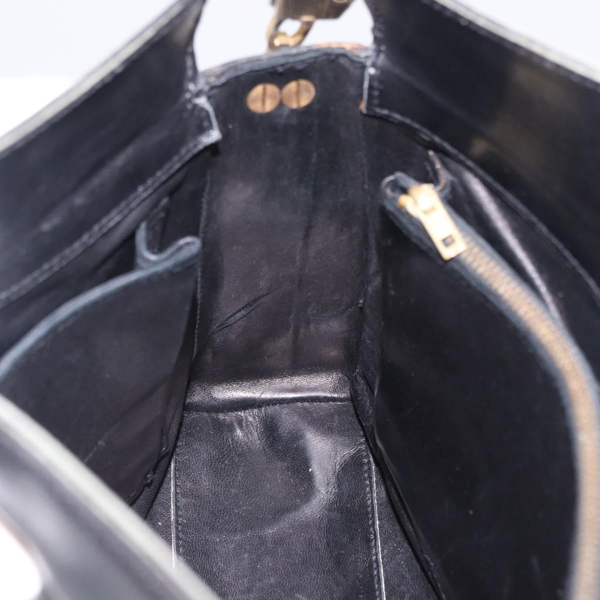 BALENCIAGA Shoulder Bag Leather Black Gold Auth ka5786