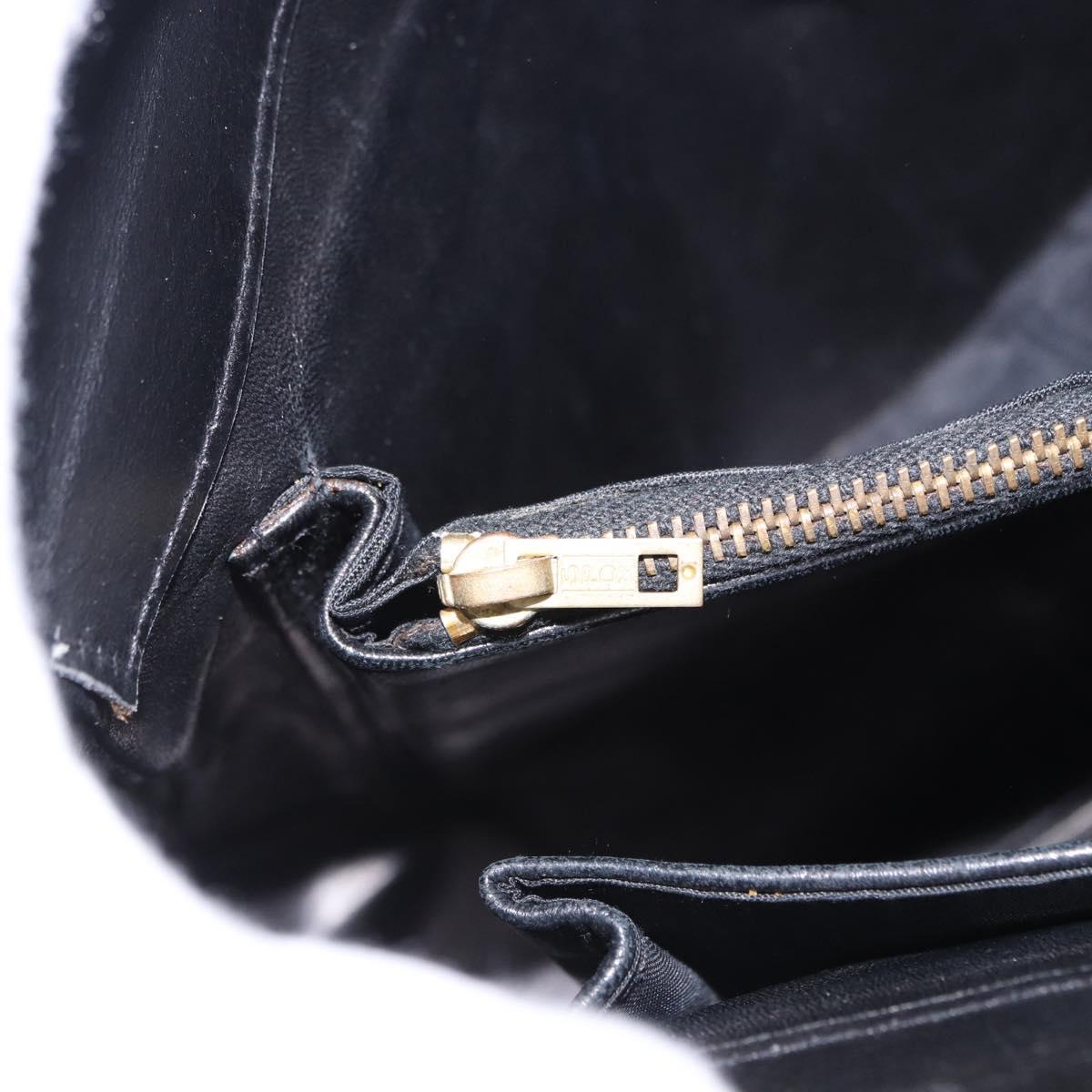 BALENCIAGA Shoulder Bag Leather Black Gold Auth ka5786