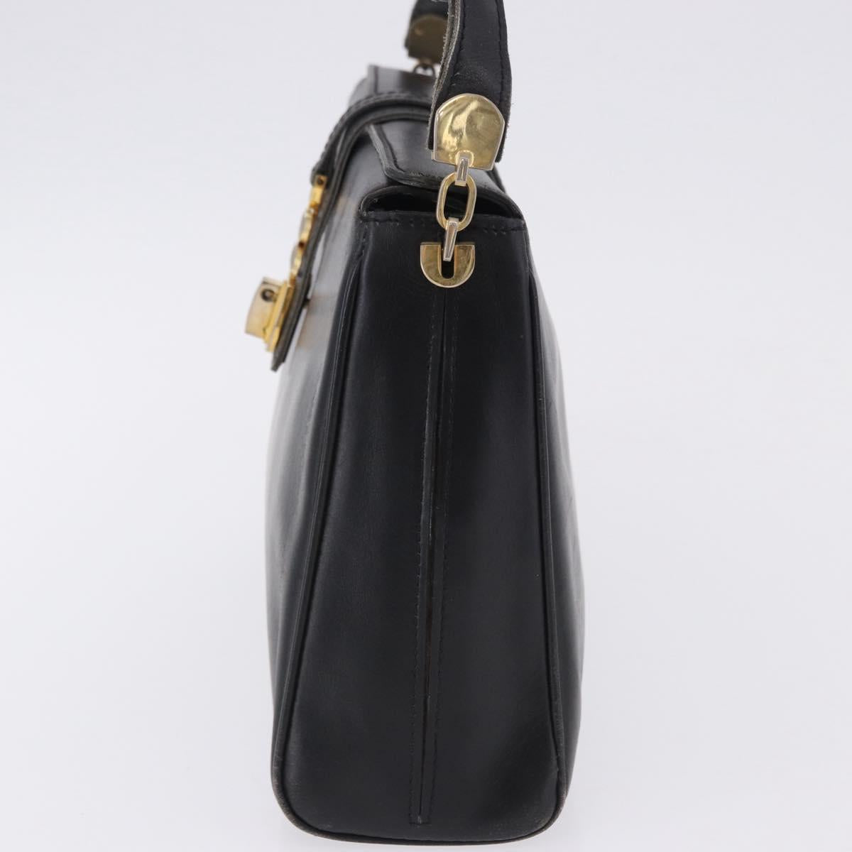 BALENCIAGA Shoulder Bag Leather Black Gold Auth ka5786