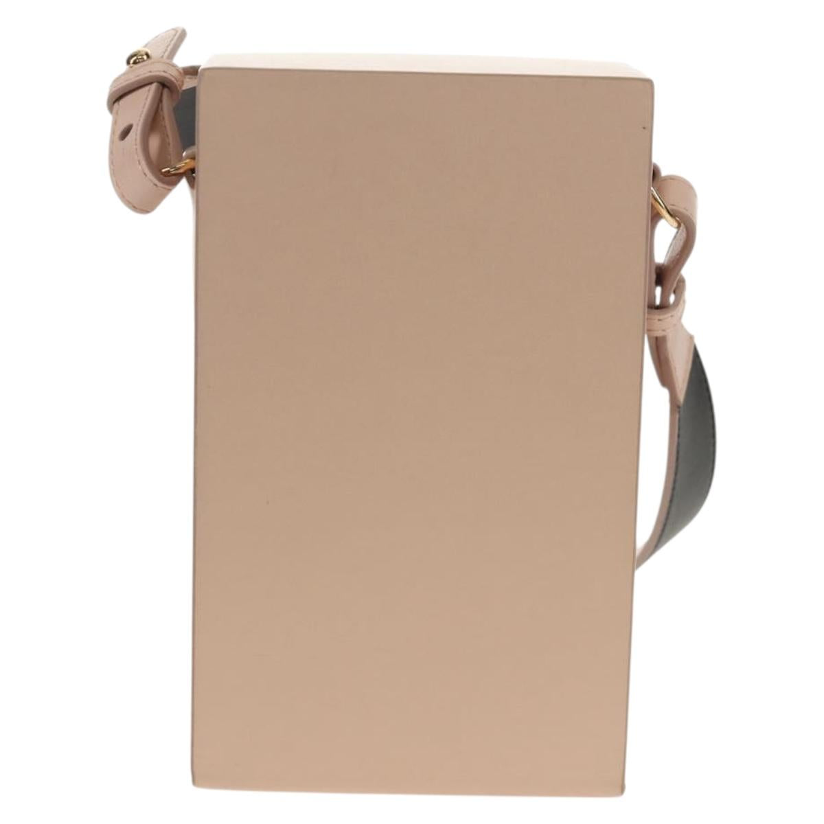 FENDI Shoulder Bag Leather Beige Gold Auth ka578M