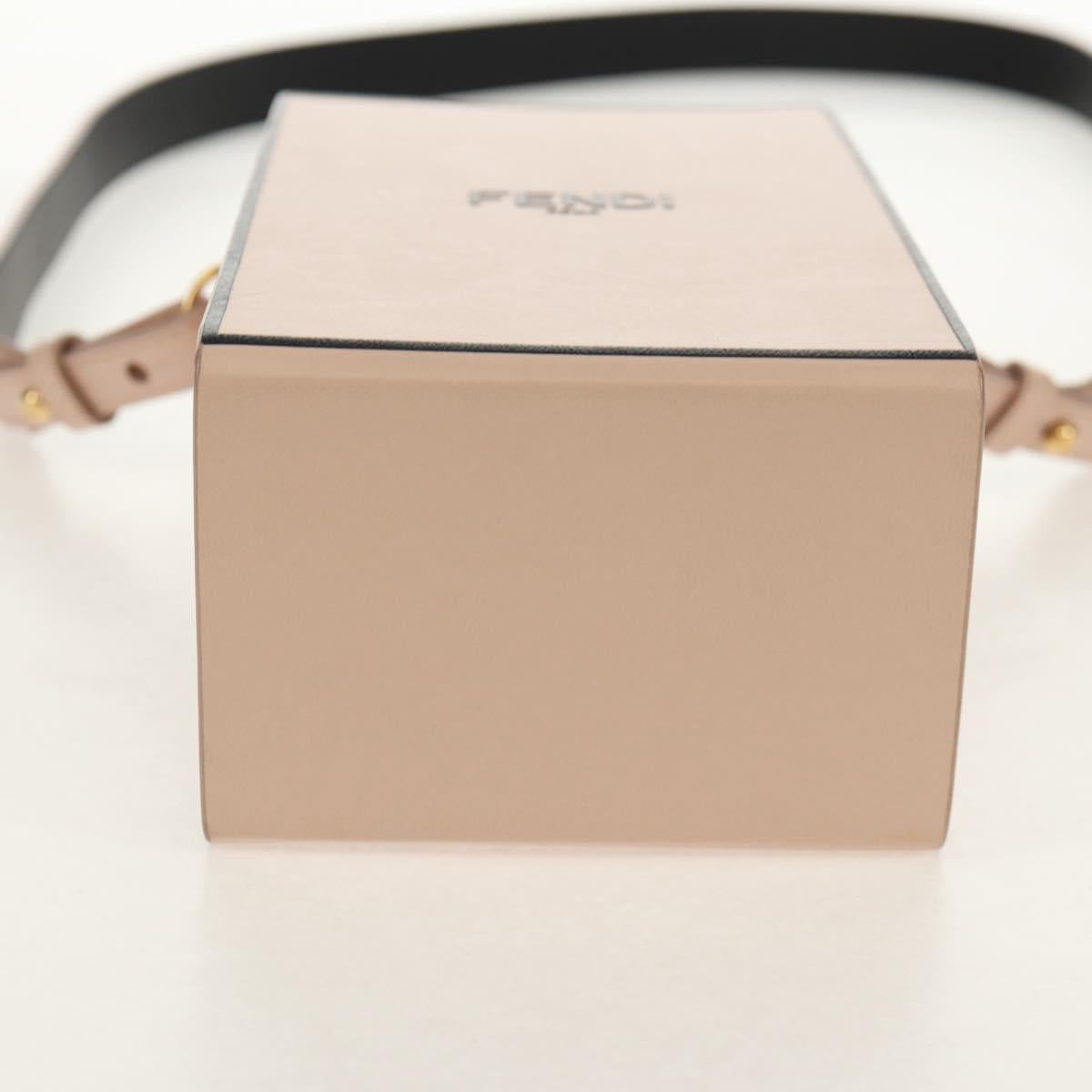 FENDI Shoulder Bag Leather Beige Gold Auth ka578M