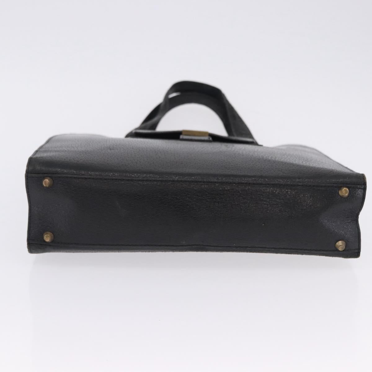 SAINT LAURENT Tote Bag Leather Black Auth ka5791