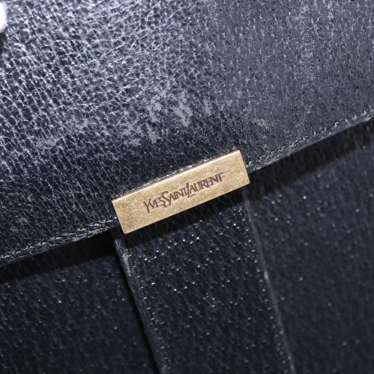 SAINT LAURENT Tote Bag Leather Black Auth ka5791