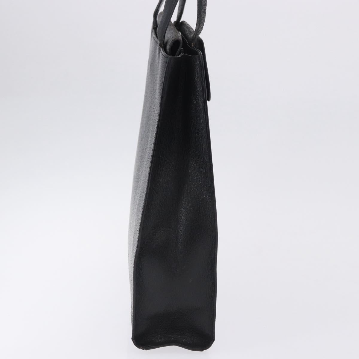 SAINT LAURENT Tote Bag Leather Black Auth ka5791