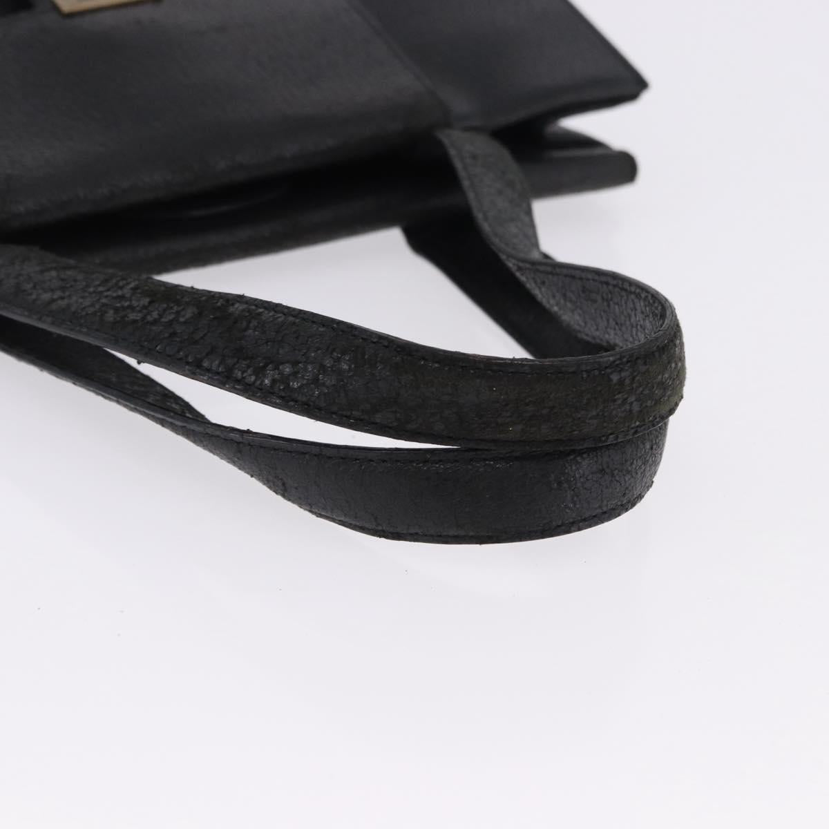 SAINT LAURENT Tote Bag Leather Black Auth ka5791