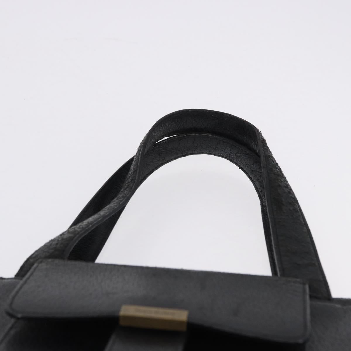 SAINT LAURENT Tote Bag Leather Black Auth ka5791