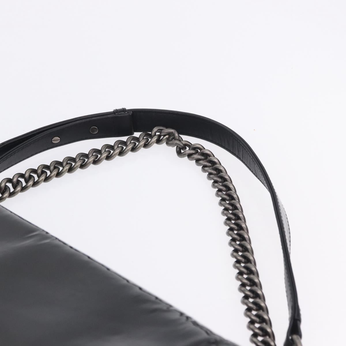 CHANEL Matelasse Boy Chanel Chain Bag Patent leather Black CC Auth ka5793V