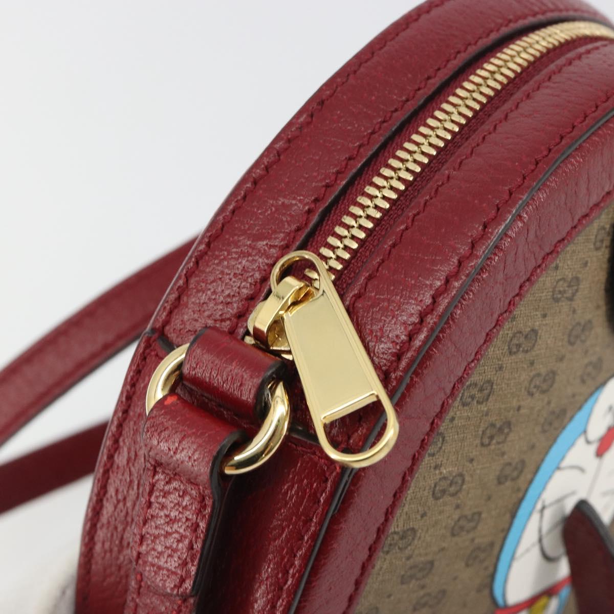 GUCCI Micro GG Supreme Doraemon Collaboration Bag PVC Beige 625216 Auth ka5794M