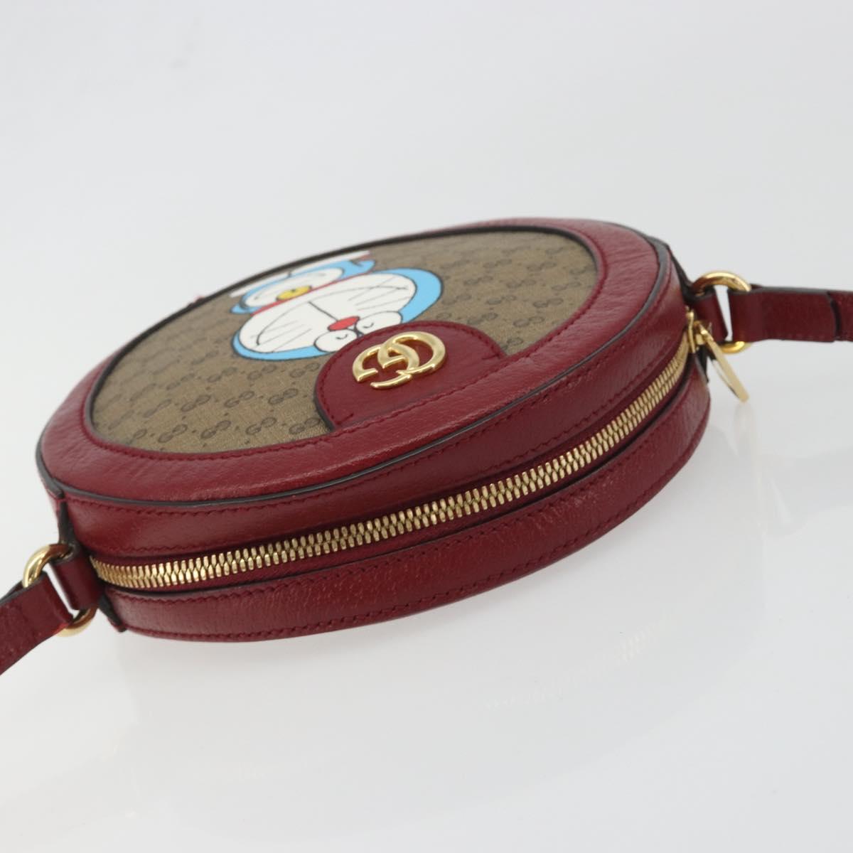 GUCCI Micro GG Supreme Doraemon Collaboration Bag PVC Beige 625216 Auth ka5794M