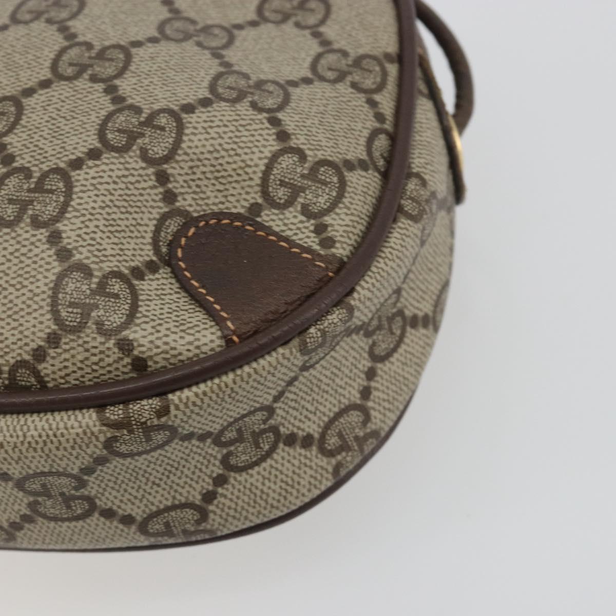GUCCI GG Supreme Web Sherry Line Bag PVC Beige Gold 156 02 066 Auth ka5796