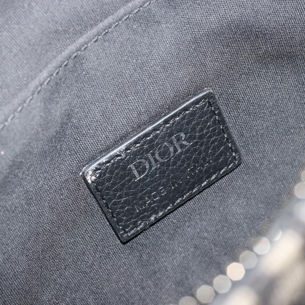 Christian Dior Trotter Canvas Saddle Oblique Jacquard Bag Navy Auth ka5797A