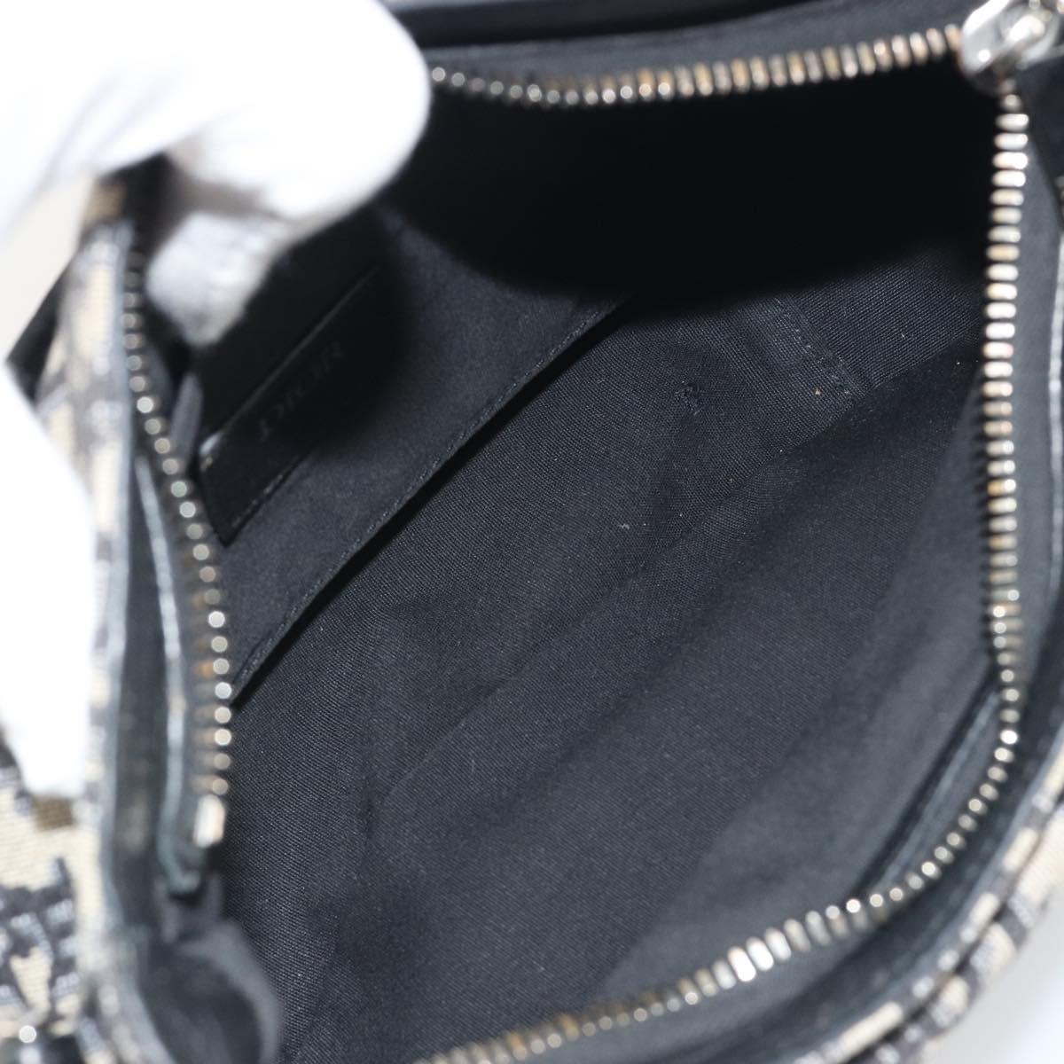 Christian Dior Trotter Canvas Saddle Oblique Jacquard Bag Navy Auth ka5797A