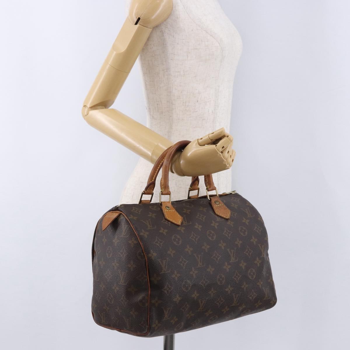 LOUIS VUITTON Monogram Speedy 30 Hand Bag M41526 LV Auth ka5804A