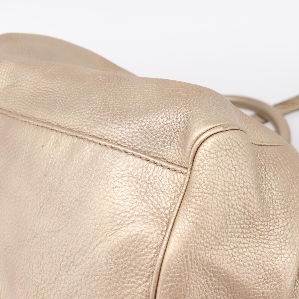 GUCCI Hand Bag Leather 2way Gold 223974 Auth ka5809