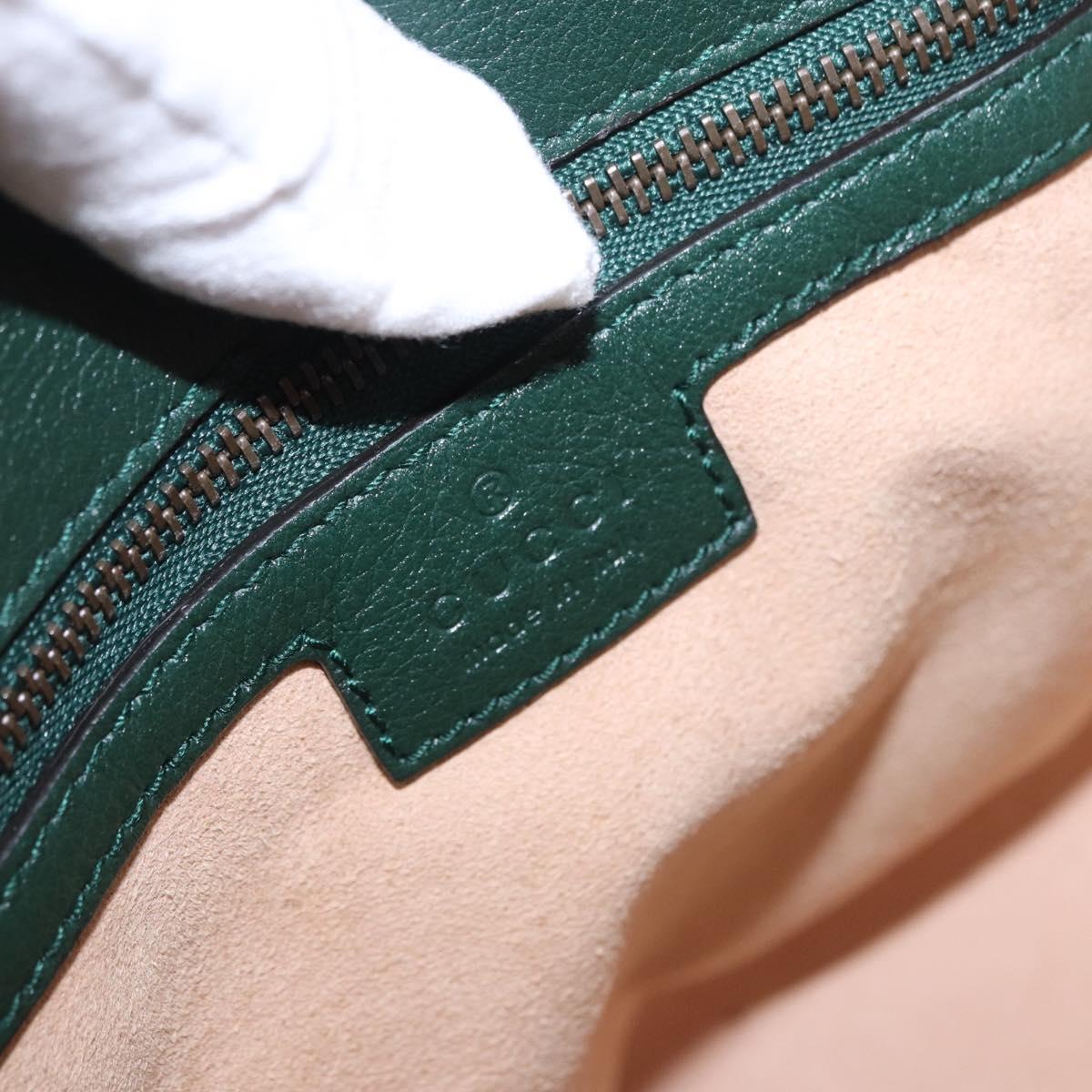 GUCCI Bamboo Diana Small Hand Bag Leather 2way Green Gold 750396 Auth ka5810M