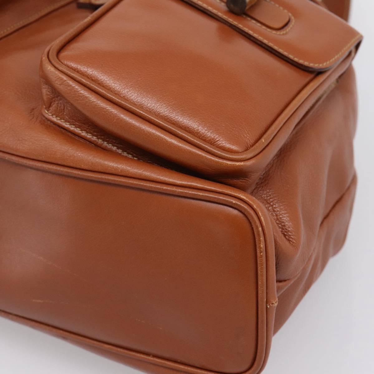 GUCCI Bamboo Backpack Leather Brown Gold 003 2058 0016 Auth ka5812