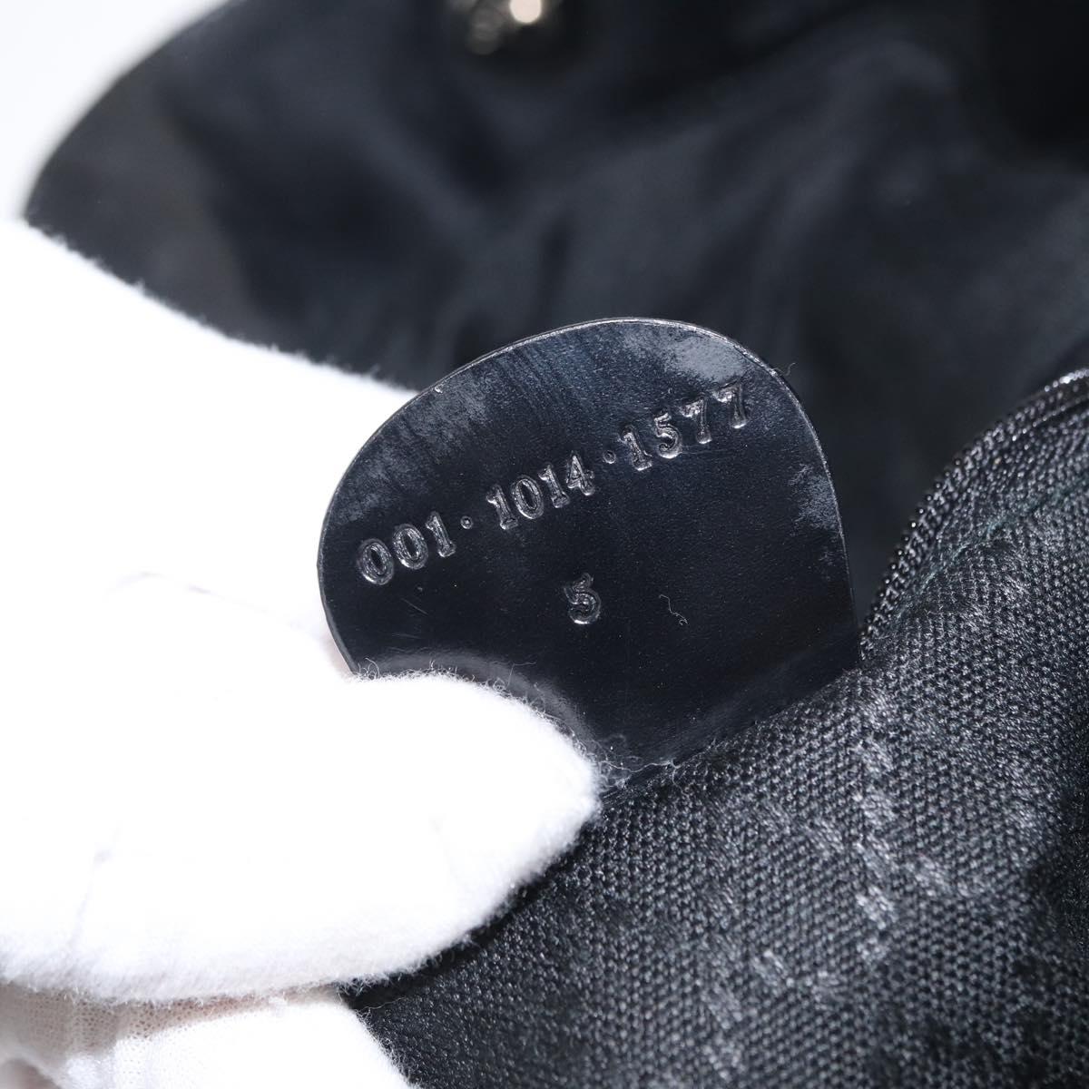 GUCCI Bamboo Shoulder Bag Canvas Black Silver 001 1014 1577 5 Auth ka582