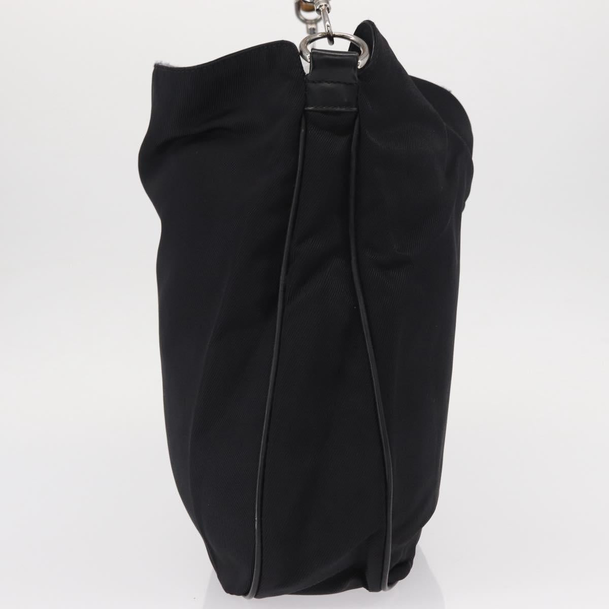 GUCCI Bamboo Shoulder Bag Canvas Black Silver 001 1014 1577 5 Auth ka582