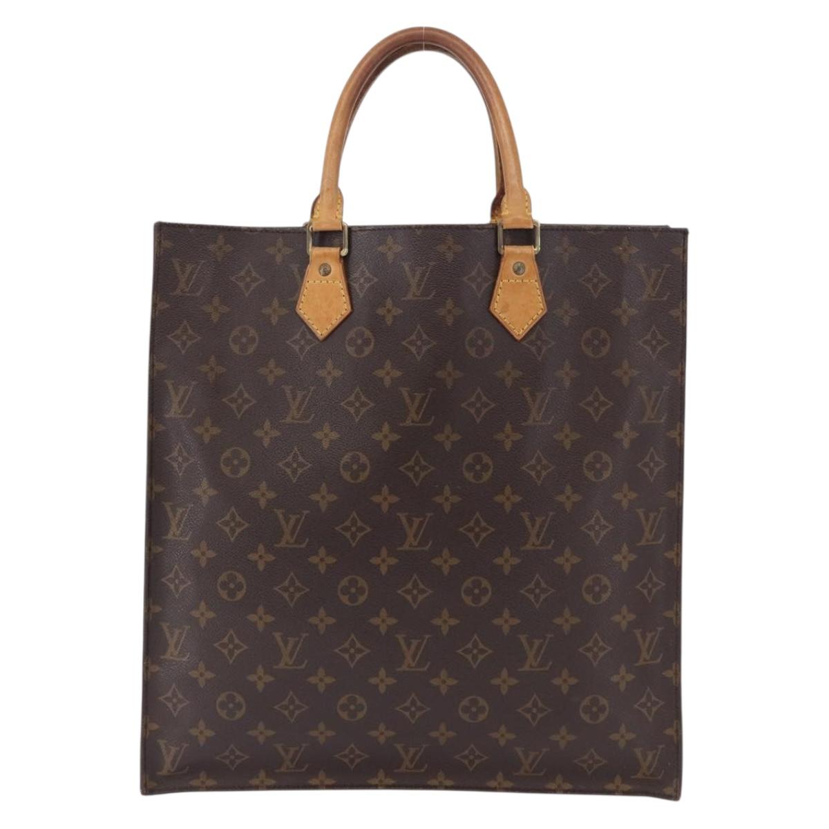 LOUIS VUITTON Monogram Sac Plat Hand Bag M51140 LV Auth ka5821