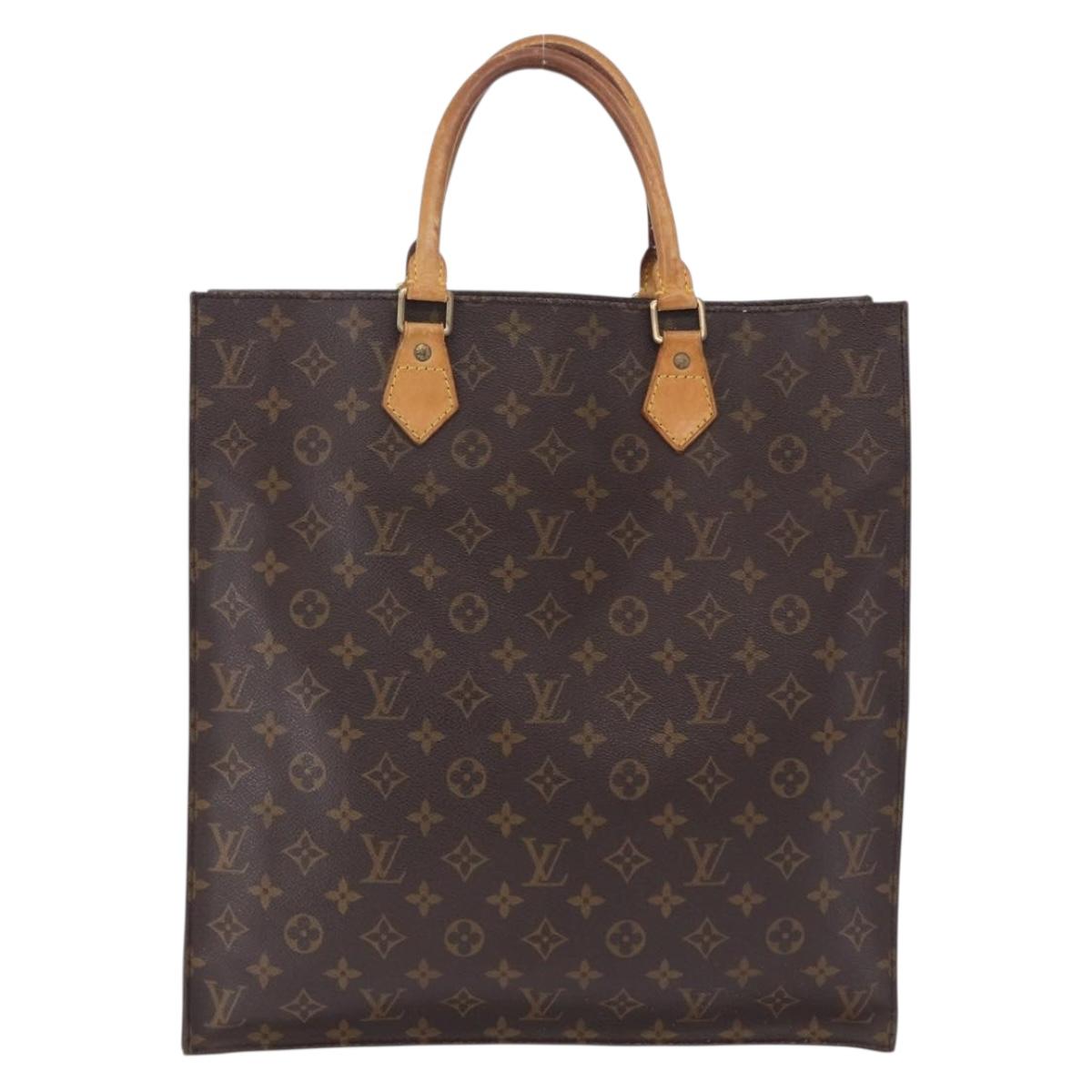 LOUIS VUITTON Monogram Sac Plat Hand Bag M51140 LV Auth ka5821
