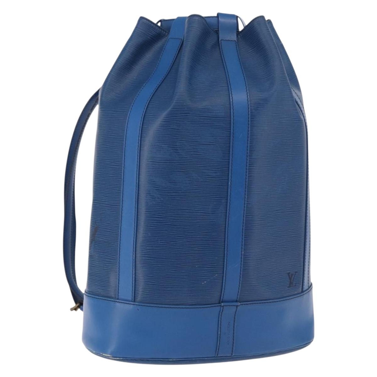LOUIS VUITTON Epi Randonnee GM Shoulder Bag Blue M43085 LV Auth ka5822
