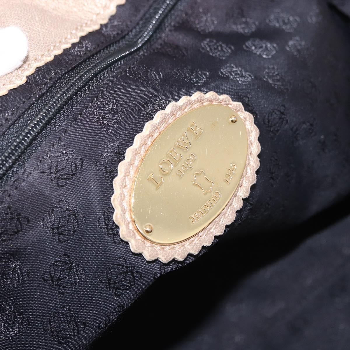 LOEWE Tote Bag Leather Gold Auth ka5825