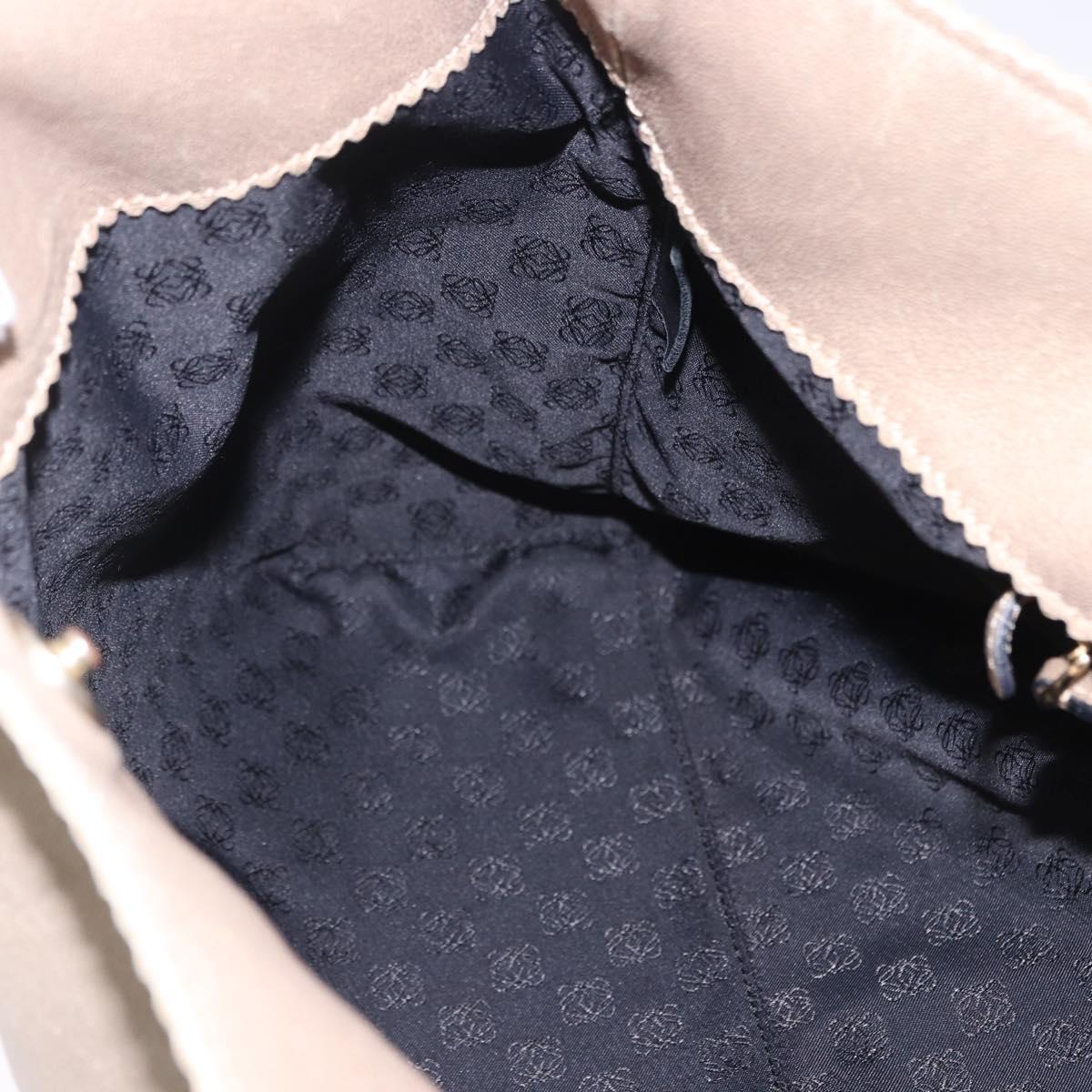 LOEWE Tote Bag Leather Gold Auth ka5825
