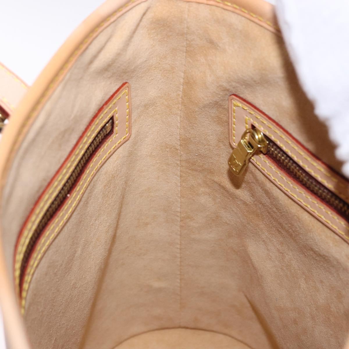 LOUIS VUITTON Nomad leather Bucket PM Shoulder Bag Beige M85001 LV Auth ka5828V