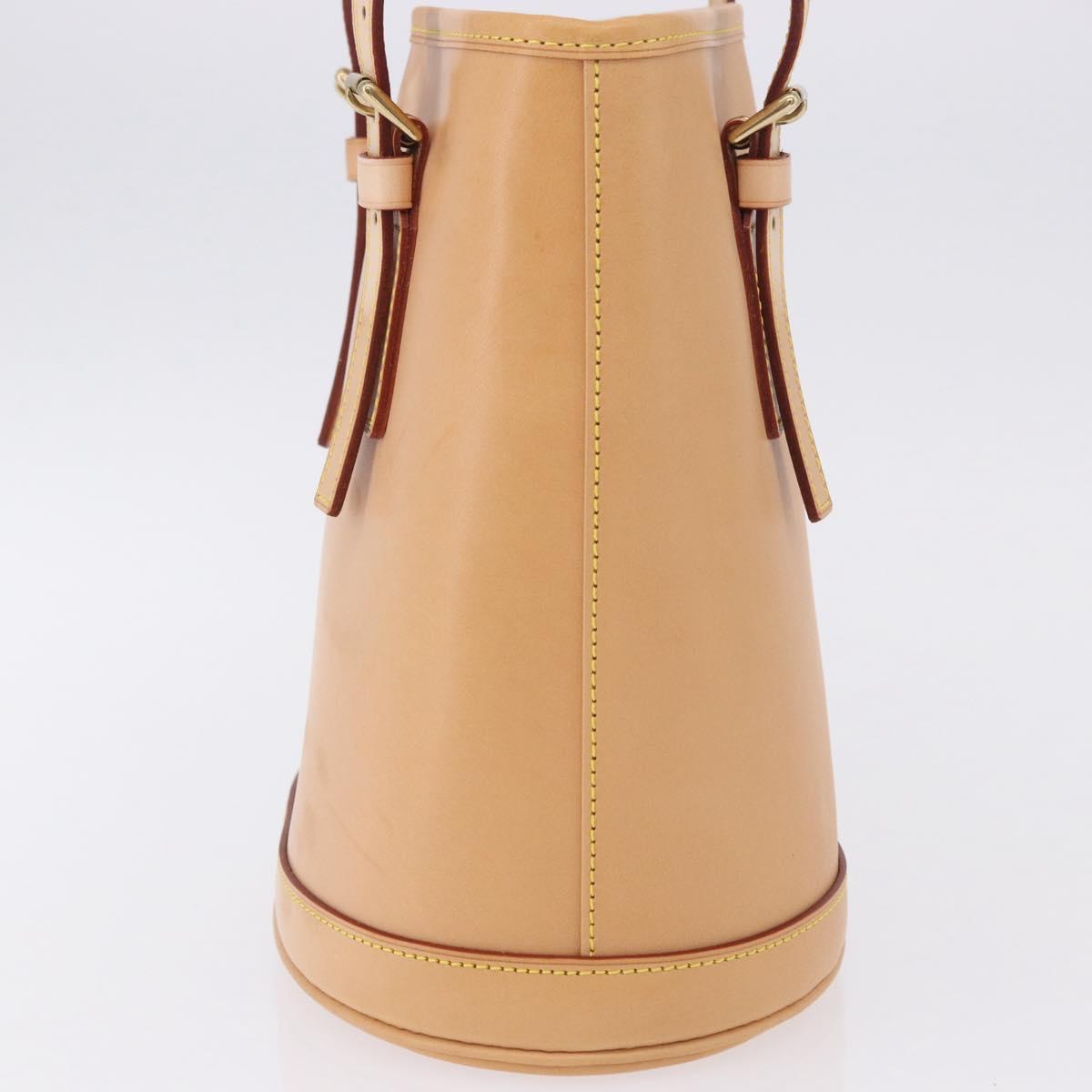LOUIS VUITTON Nomad leather Bucket PM Shoulder Bag Beige M85001 LV Auth ka5828V
