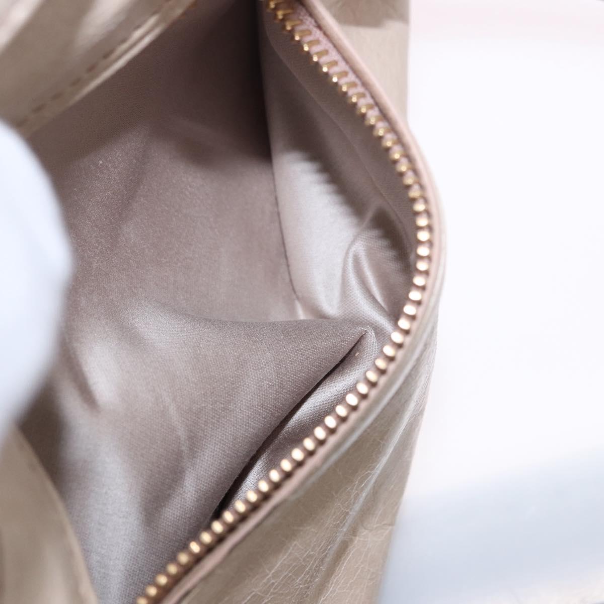 Miu Miu Hand Bag Leather 2way Beige Gold Auth ka5835V