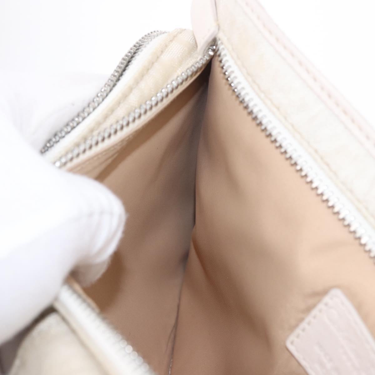 Christian Dior Trotter Canvas Waist bag Nylon White Silver Auth ka5837A