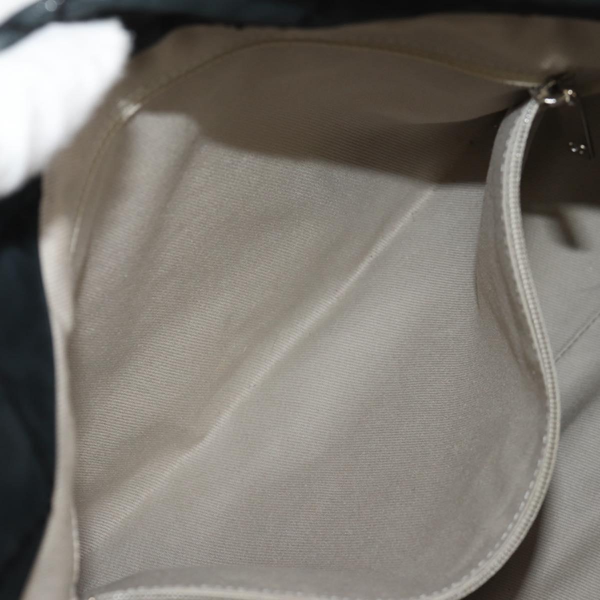 CHANEL Chain Shoulder Bag Coated Canvas Black Silver CC Auth ka583V