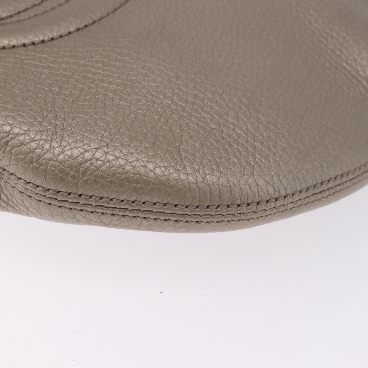 GUCCI Soho Shoulder Bag Leather Beige Gold 308361 Auth ka5848V