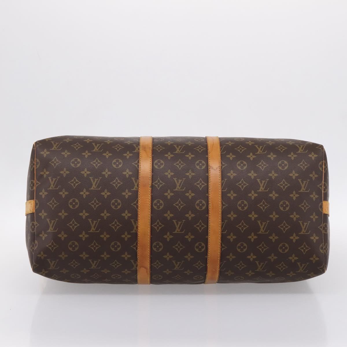 LOUIS VUITTON Monogram Keepall Bandouliere 55 Boston Bag M41414 LV Auth ka5849