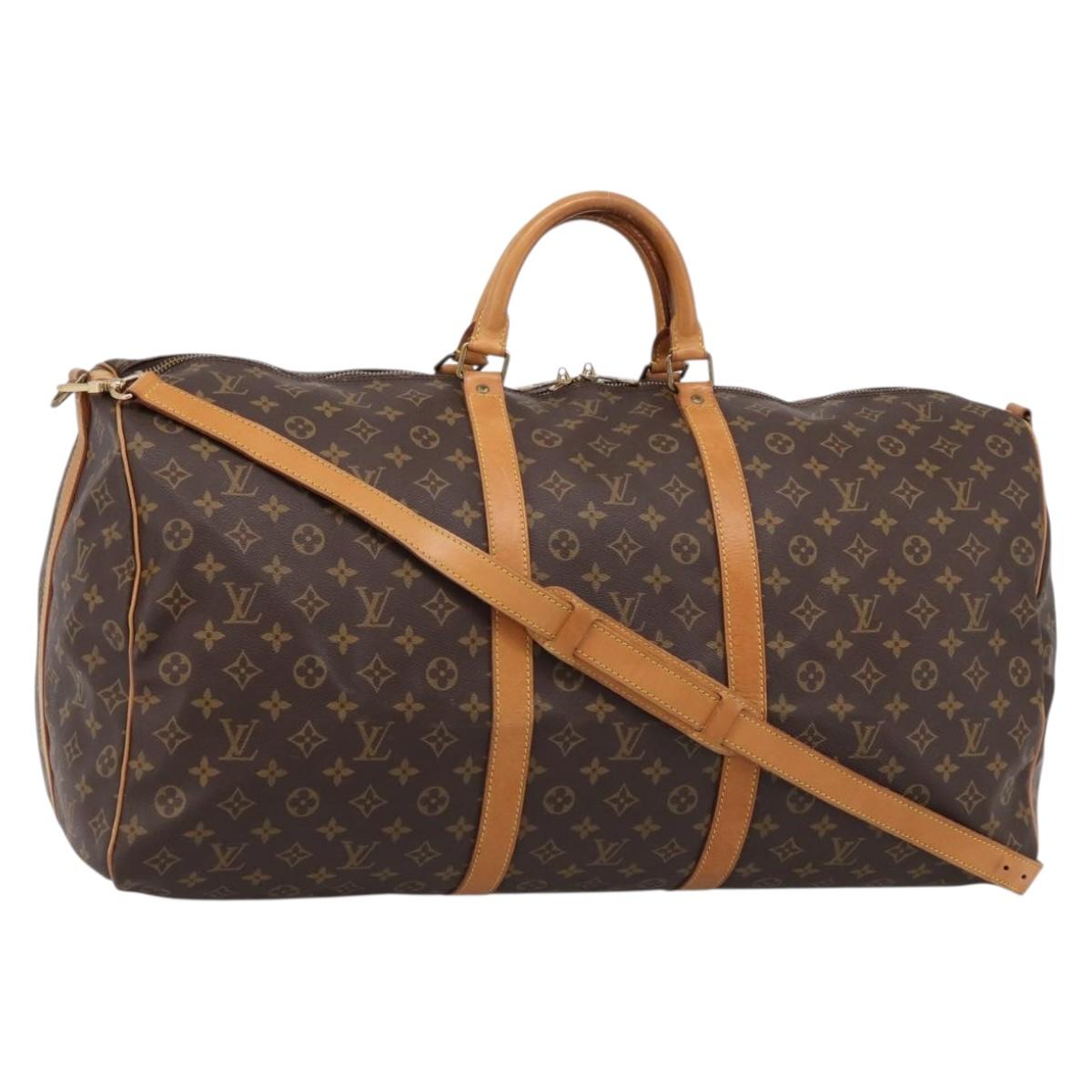 LOUIS VUITTON Monogram Keepall Bandouliere 60 Boston Bag M41412 LV Auth ka5850A