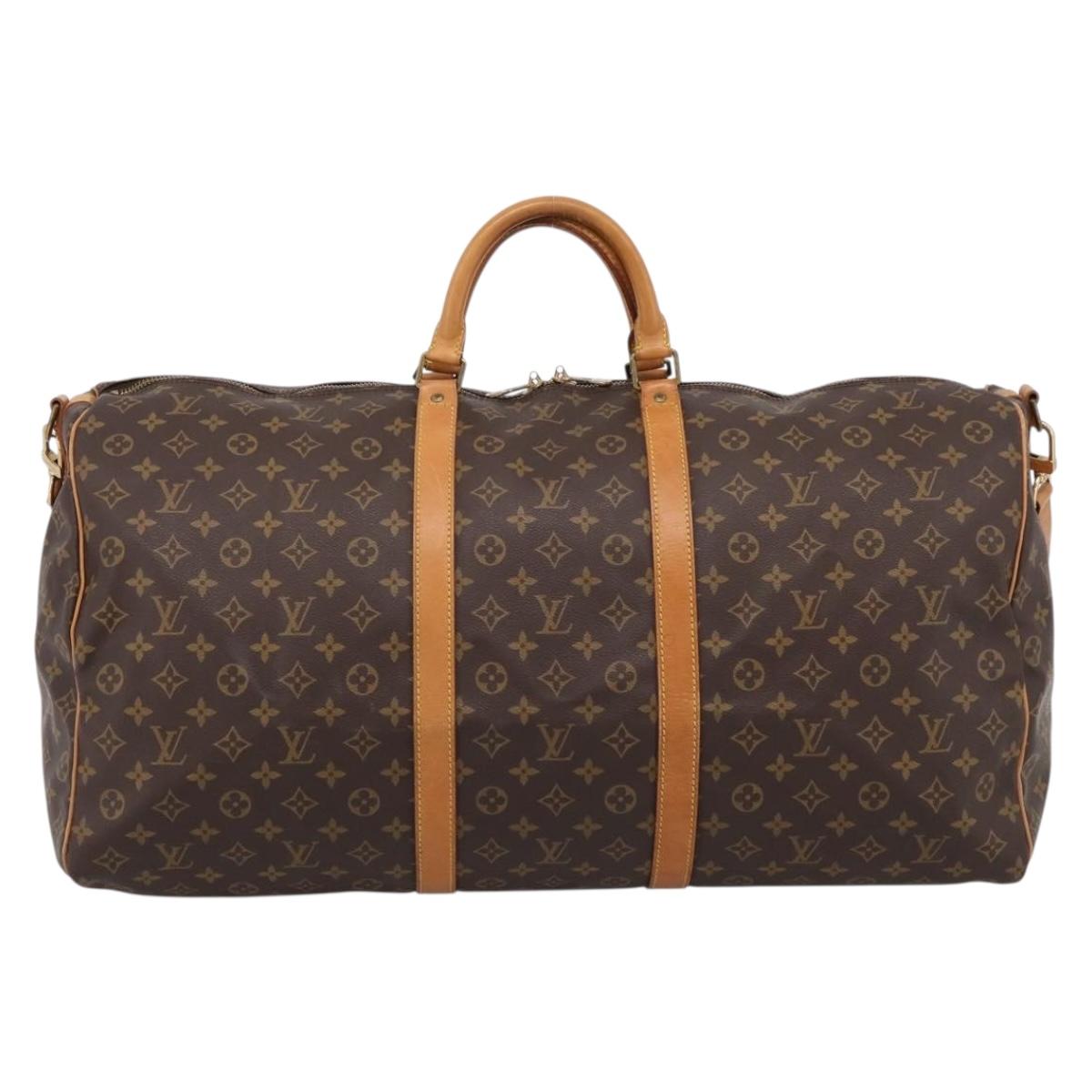 LOUIS VUITTON Monogram Keepall Bandouliere 60 Boston Bag M41412 LV Auth ka5850A
