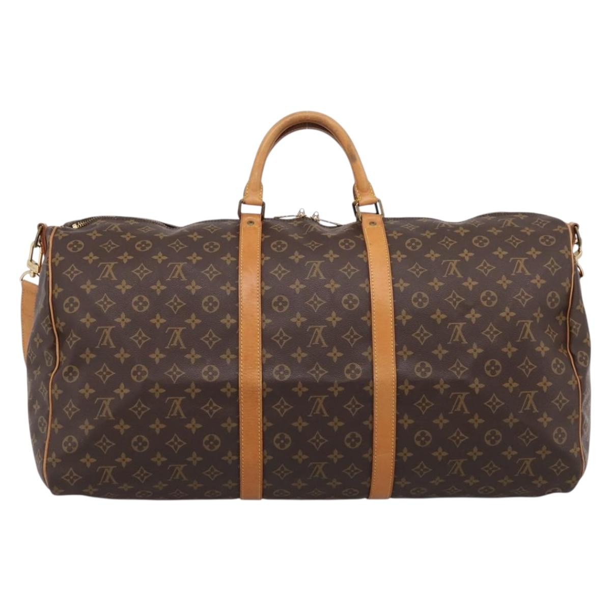 LOUIS VUITTON Monogram Keepall Bandouliere 60 Boston Bag M41412 LV Auth ka5850A
