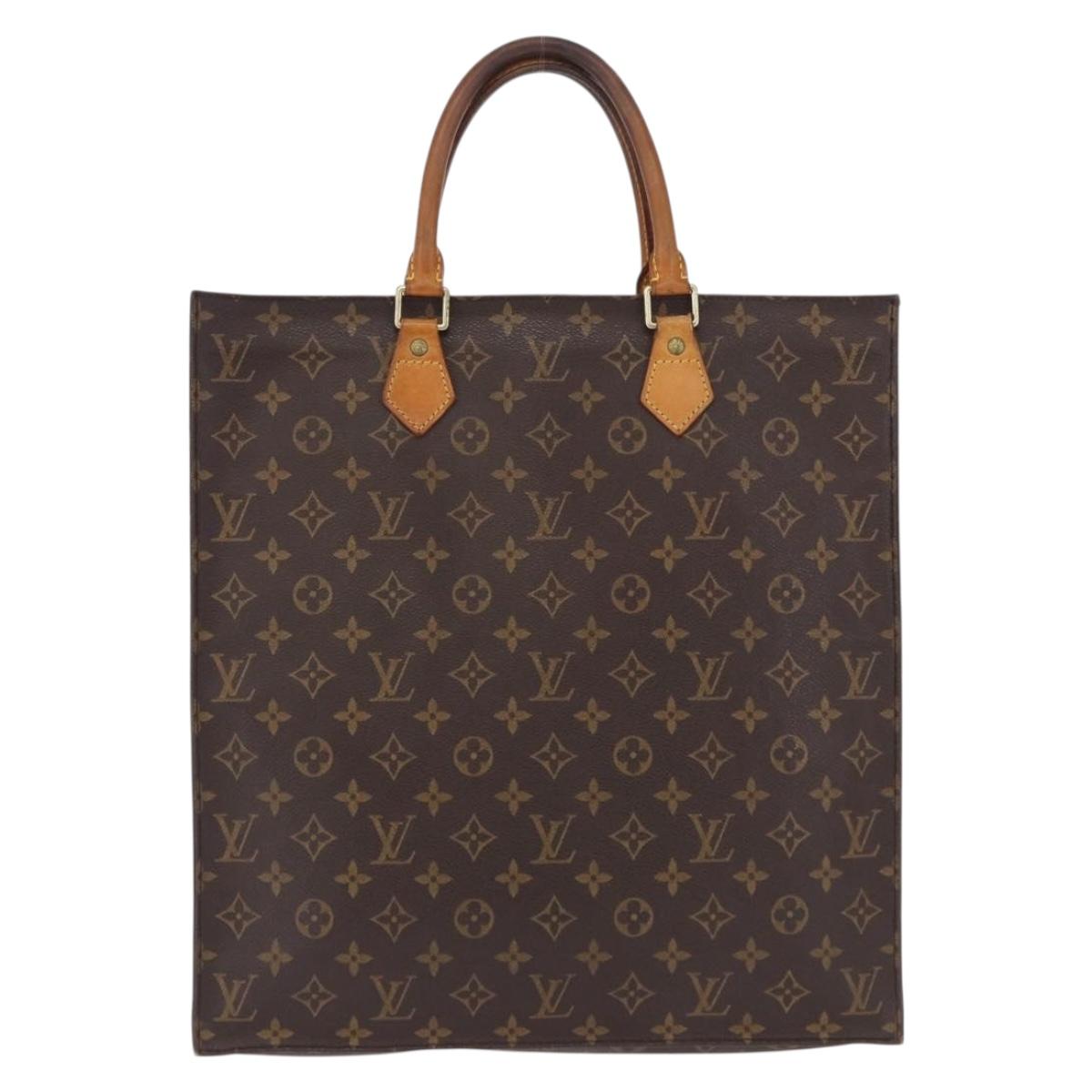 LOUIS VUITTON Monogram Sac Plat Hand Bag M51140 LV Auth ka5853
