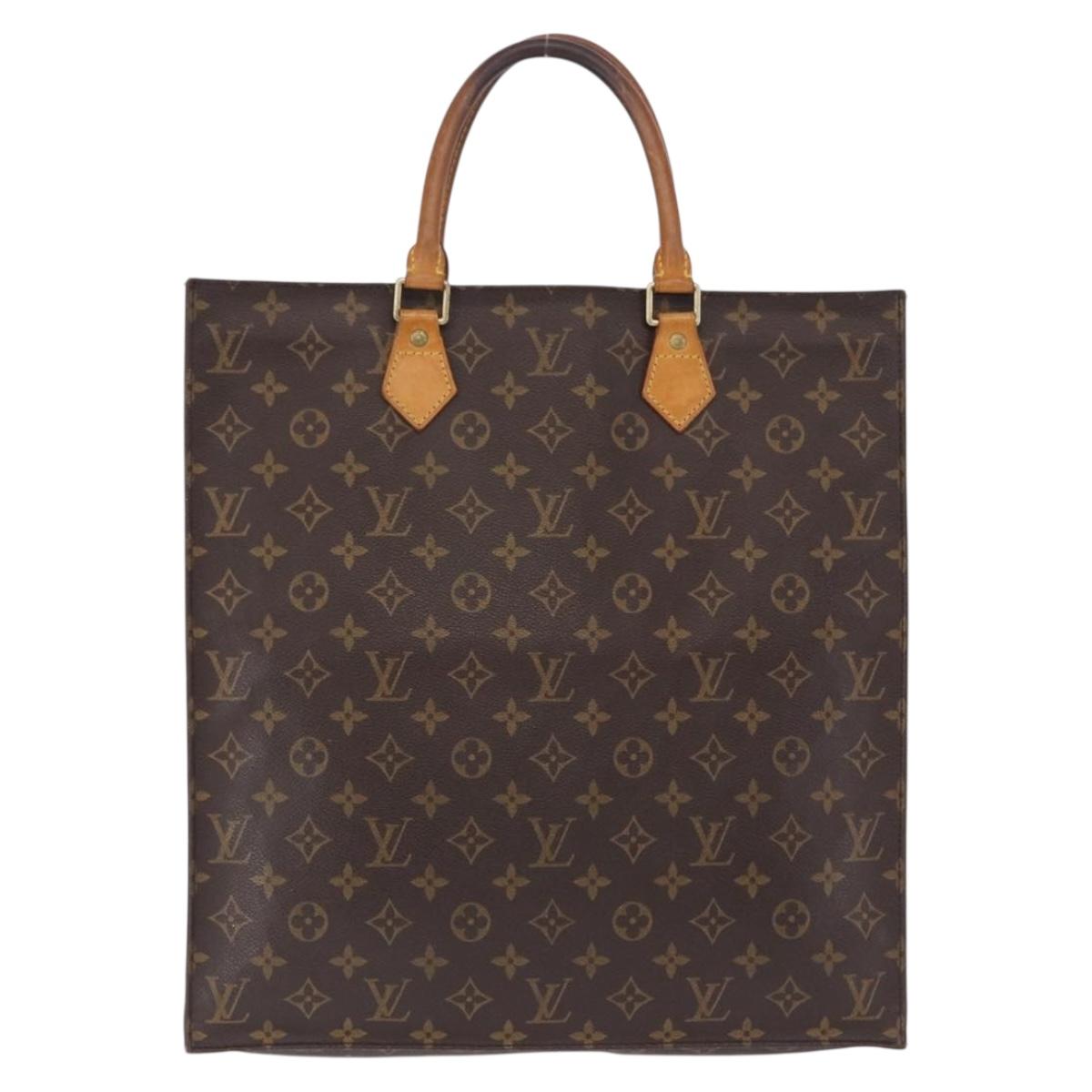 LOUIS VUITTON Monogram Sac Plat Hand Bag M51140 LV Auth ka5853