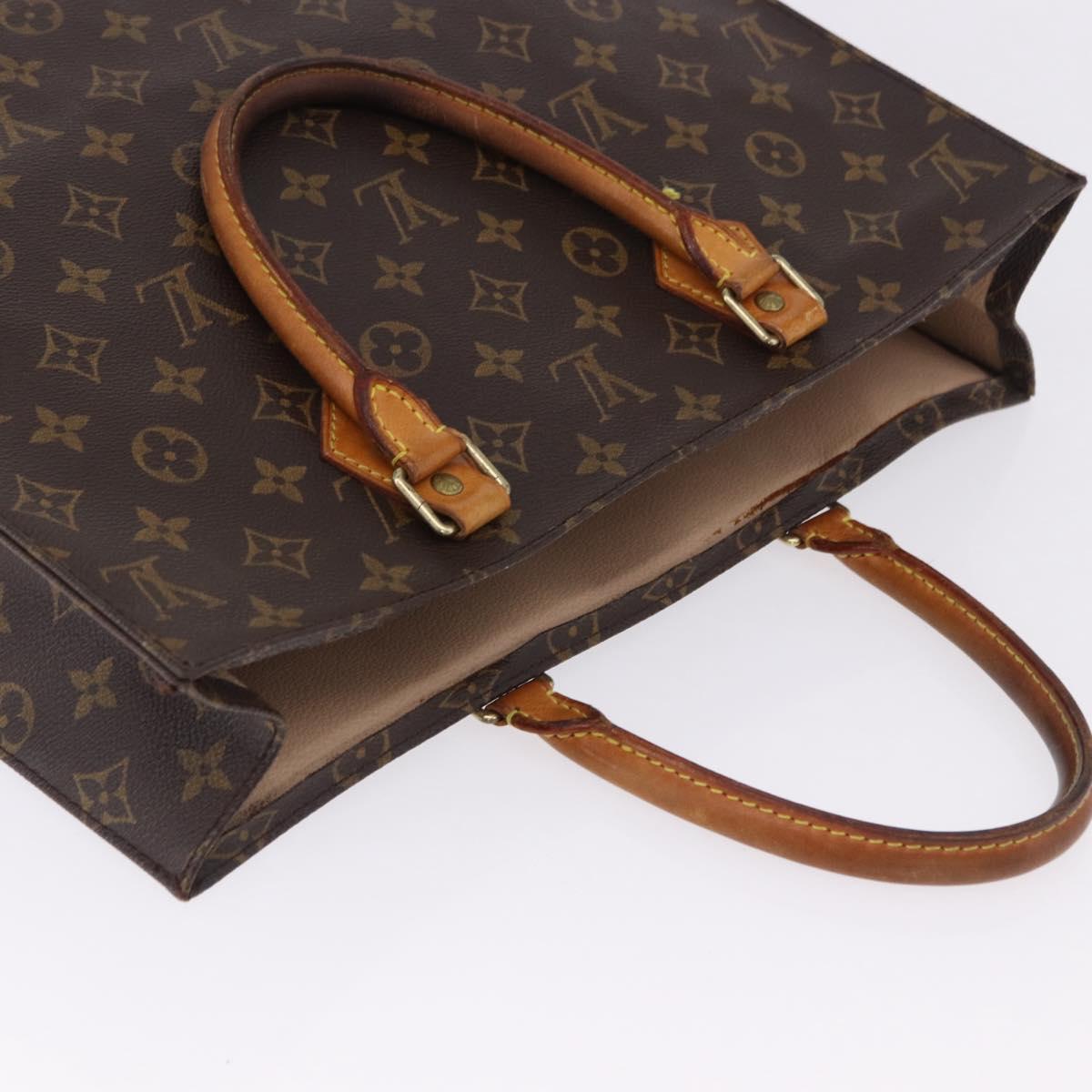 LOUIS VUITTON Monogram Sac Plat Hand Bag M51140 LV Auth ka5853