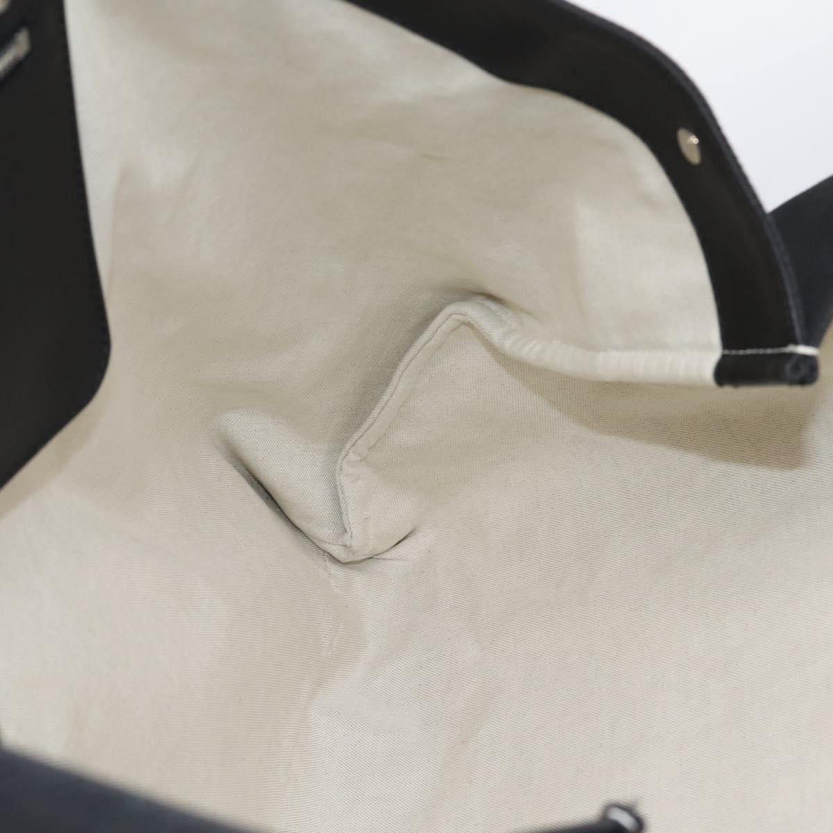 BURBERRY Tote Bag Canvas Black Silver Auth ka5856V