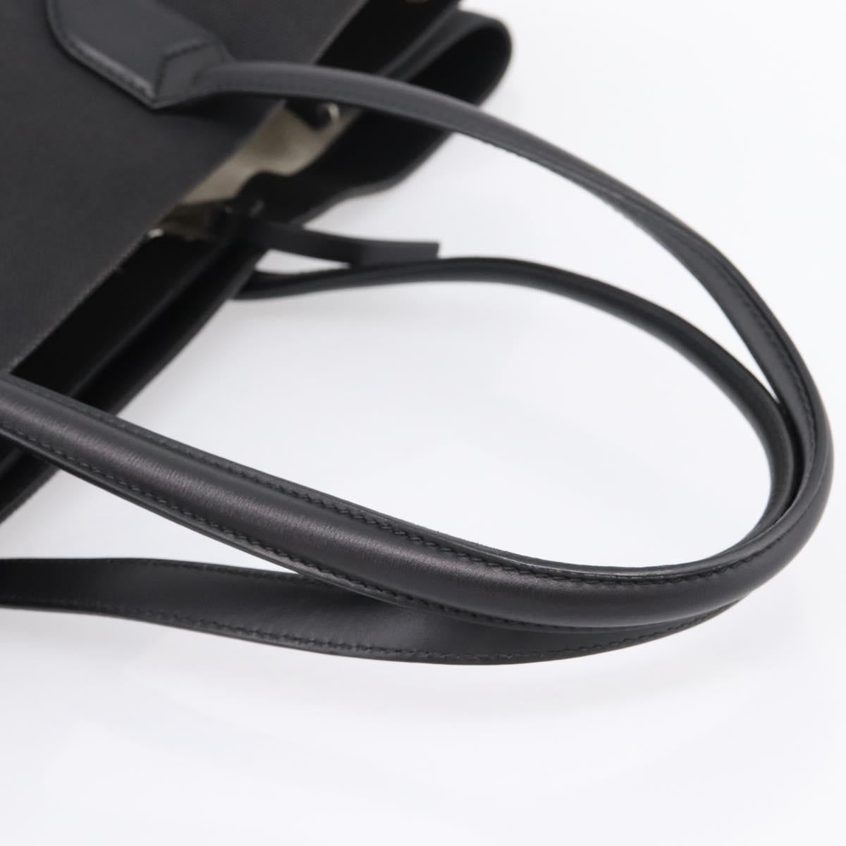 BURBERRY Tote Bag Canvas Black Silver Auth ka5856V